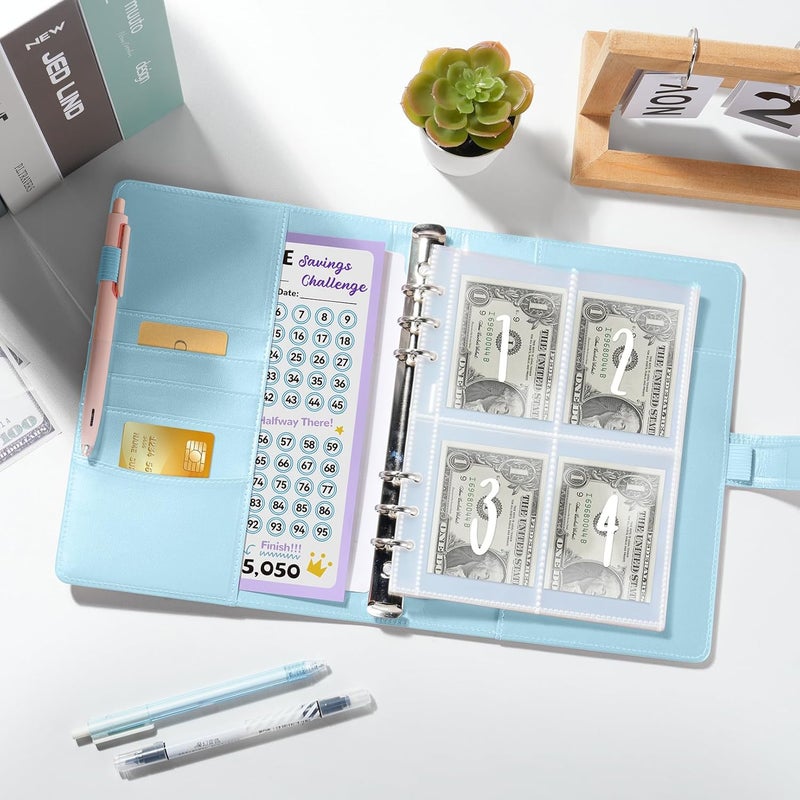 Fabmaker 100 Envelopes Money Saving Challenge Binder, A5 Savings Challenges Book with Envelopes & Reusable Tracker, Savings Binder - Save $5050 in Fun & Motivating Way, A5 - Image 4